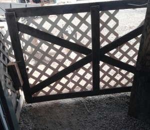 A gate outside the back door. The back door leads to the dog area, but it is also the main entry for my teen son. The gate ensures a dog doesn't sneak through the door while he is walking in. He comes in, latches the gate and then comes through the door. 